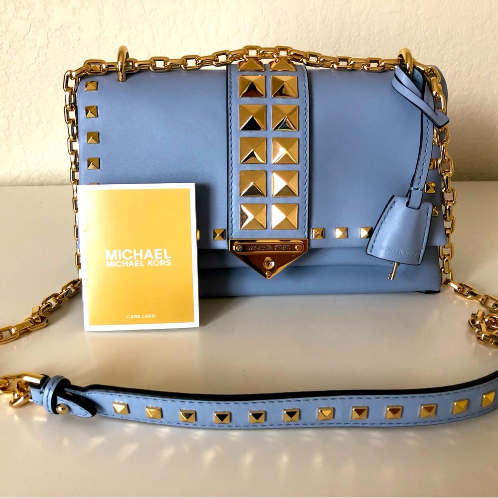 Michael Kors Blue Gold Studded Handbag